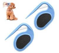 QEOTOH Grooming Knife for Long-Haired Pets - Remove Clumps, Mini Portable Pet Hair Trimmer Grooming Comb for Removing Tangled And Loose Hair, Multifunctional Pet Grooming Tools (Blue 2PCS)