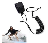 QEQSHQO 1 pezzo Leash SUP Nero Elastico, Laccio Sicurezza per Stand Up Paddle Board & Surf, Anti-Perdita
