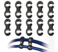 QEQSHQO 10 Pezzi Clip per Cavo del Freno, Fermacavi per Bici, Rotabili Flex-Clips, per Fissare Cavi del Freno e Cavi del Deragliatore, per Tutti i Tipi di Bici, Tipo S (Nero)