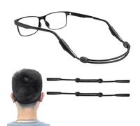 QEQSHQO 2 pezzi Regolabile Universale Silicone Elastico Sport Impermeabile Accessori Occhiali da Sole Anti Scivolo per Donne, Bambini, Uomini (Nero)