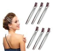 QEQSHQO 6 pièces Clip di Anatra Bill di Capelli, résistant et durable, Clip di Riccioli, Clip di Sezionamento, con Pettine Styling (4,14 pouces) (Argent)