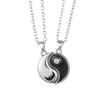 QEQSHQO Collana con Ciondolo Yin Yang Collana con Coppia Puzzle per Uomo e Donna