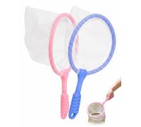 QEQSHQO Retino Mare Bambini Set di 2 (Rosa e Blu), Retino da Pesca e Rete per Farfalle, Giocattolo da Spiaggia e Giardino Robusto per Catturare Insetti e Piccoli Pesci