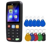 Qeunrtiy X7 RFID Chip NFC - Decoder duplicatore, lettore scrittore + 5 x CUID/UID portachiavi etichetta copiatrice 125 KHz 13,56 MHz badge clone card