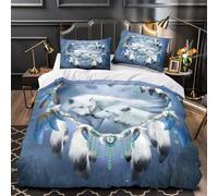 QEVAWPAE pupazzi di neve invernali Set Di Copripiumino 3 pezzi stampa 3D con federe per cuscini con cerniera incluso federe Festività natalizia copripiumino for bambini e adolescenti King（220x240cm）