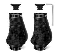 QEWERONE - Manopole per manubrio della bicicletta, design a doppio blocco, antiscivolo, ergonomiche, per mountain bike, BMX, bici da strada (nero (90 mm + 90 mm)