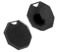 Qewro - Confezione da 2 spazzole esfolianti in silicone per il corpo, con luffa in silicone, esfoliante per cuoio capelluto, shampoo, spazzola per la pulizia della pelle, spazzole per il bagno e il