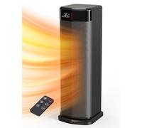 QEXREED Stufetta Elettrica Basso Consumo, 2000W, PTC, 4 Modalità, Modalità ECO, Termostato, 90° Oscillazione, Timer 24H, Telecomando, Protezione da Ribaltamento e Surriscaldamento per Uso Interno
