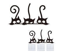 QEXUJOW Adesivi da parete,Adesivi murali per la cameretta dei neonati e dei bambini piccoli, 3 adesivi murali decorativi con sfondo a forma di gatto, adatti per soggiorno e camera da letto