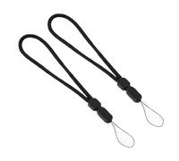 QEXUJOW Cordini e cinturini da polso per cellulari,Confezione da 2 fasce da braccio per cellulare, fasce da braccio corte per cellulare, collane per cellulare, cavi per cellulare (neri)