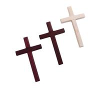 QEXUJOW Crocifissi,3 pezzi croce di legno da parete, decorazione religiosa per la casa, decorazione per la festa di Pasqua, decorazione da parete per soggiorno per ingresso, ufficio, soggiorno