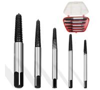 QEXUJOW Estrattori per maschi,Set di estrattori per viti da 5 pezzi, estrattore per viti con filettatura sinistrorsa M3-M18, con scatola di conservazione