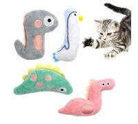 QEXUJOW Giochi in peluche per gatti,Confezione da 4 peluche all'erba gatta, sicuri e resistenti ai morsi, ideali per un'esperienza interattiva durante la dentizione.