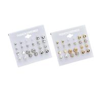 QEXUJOW Orecchini da donna,24 paia di orecchini, adatti a bambini, bambine e donne, realizzati in acciaio inossidabile ipoallergenico, con borchie in zircone.