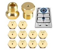 QEXUJOW Polverizzatori iniettori alimentazione,10 ugelli gas per bruciatori GPL/propano, con filettatura M6 x 0,75 (1x0,50, 1x0,65, 1x0,70, 1x0,87, 1x0,95 mm).