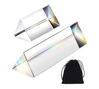 QEXUJOW Prismi,È possibile utilizzare due prismi triangolari in vetro ottico, uno da 8 cm e uno da 4 cm, per catturare la rifrazione e la luce dell'arcobaleno.
