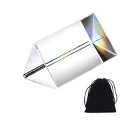 QEXUJOW Prismi,Un prisma ottico triangolare in cristallo trasparente K9, di dimensioni 40 * 21 * 21 mm, utilizzato per la divisione del fascio in esperimenti fisici.