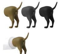 QEXUJOW Prodotti per igiene orale per cani,Confezione da 3 tappi per dentifricio a forma di cacca di cane, dispenser creativo per dentifricio, tappi per dentifricio portatili