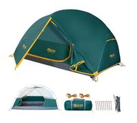 QEZER Tenda da campeggio, ultraleggera, impermeabile e antivento, adatta per tre stagioni, dimensioni compatte, ideale per escursioni, campeggio e attività all'aperto (verde 1 persona)