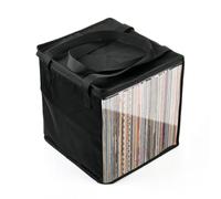 Qezodsx Custodia per disco in vinile, custodia da viaggio, custodia portatile antipolvere, con manici di coperchio per album in vinile da 12 pollici