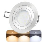 QF 2 e RF 2 con modulo LED bianco caldo, varialuce., Alluminio, Alu rund 5.00W 230.00V