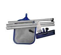 Qfauto Kit di manutenzione per la pulizia della piscina con spazzola per la pulizia della testa della piscina, per la pulizia delle foglie, per la rimozione dei detriti