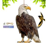 Qfdiwr 2 Pieces Ciondolo Spaventapasseri A Forma Di Gufo,60 Cm Falco Spaventa Piccioni Anti Piccioni,polipropilene Cartone Dissuasore,per Balcone, Patio, Giardino E Cortile, Impermeabile Decorativo