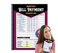 Qfdiwr 49 Month Bill Payment Management Book - Monthly Bill Payment Checklist, Monthly Bill Payment Log Book, Monthly Bill Payment Organizer For Manage Bills, Budget and Track Expenses