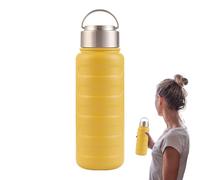 Qfdiwr Bottiglia d'Acqua Isotermica - Bicchiere da Escursionismo in Acciaio Inox | Borraccia portatile 1L impermeabile per Multi-Attività Casa Esterna Escursionismo Scuola Viaggi Campeggio