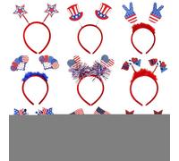 Qfdiwr Canda del Giorno 'Indipendenza, fascia del 4 luglio,Boppers blu bianco rosso - Accessori per il giorno 'Indipendenza del Memorial del Memoriale 9x, sfilate del 4 luglio, barbecue,