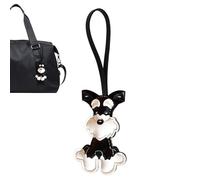 Qfdiwr Catena portachiavi per cani, ornamento Schnauzer, portachiavi con ciondolo a di cane, collezione per gli amanti degli animali domestici, decorazione versatile per fitness, viaggi, Nero,