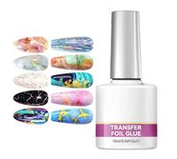 Qfdiwr Gel per il Trasferimento delle Lamine per Unghie | Adesivo Per Manicure Resistente Da 10 ml,Trasferimento degli Adesivi per Unghie,Per L'Uso Domestico Nei Salon Per Matrimoni E Feste Per La