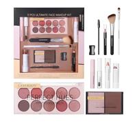 Qfdiwr Kit per il trucco completo, set di trucco completo per donne, 11 pezzi: correttore, illuminatore, ombretto, mascara, pennello per principianti per matrimonio, Halloween,