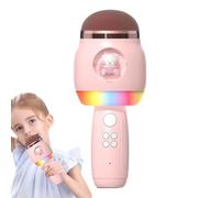 Qfdiwr Microfono cantante wireless, microfoni di karaoke | Cartoon Kids Wireless Microfono con luci a LED - Giocattoli divertenti, altoparlante per il compleanno della festa a casa, eventi all'aperto