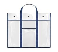 Qfdiwr Poster Bag Carrier, Bulletin Board Storage Bag, organizzatore artistico trasparente impermeabile per poster, bulletin in PVC, organizzatore di memoria con manico e tasca per schizzi, Blu, vedi