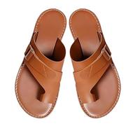 Qfdiwr Sandali ortopedici da donna - Ciabatte ortopediche da donna - antiscivolo da viaggio per piscina, spiaggia con suole dolorose, Marrone Q, 37 EU Large