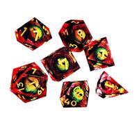 Qfdiwr Set di dadi in resina tascabile, set di dadi poliedrici | 7 x gioco da tavolo portatile a piccoli dadi, per gioco di dadi, piccoli dadi poliedrici per giocatori uomini e donne