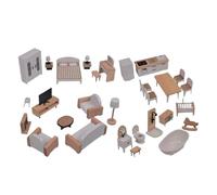 Qfdiwr Set di mobili in miniatura per tutti i piccoli, set di mobili per la casa in legno - arredamento in miniatura per la casa di mobili, mobili per la casa in legno, set di