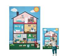 Qfdiwr Set Di Racconti in Feltro | Tabella Colorata in Feltro - Gioco Interattivo Reutilizzabile per Apprendimento Sensoriale Decoration Aula Materna Giardino D Camera Da Giochi Storie Età