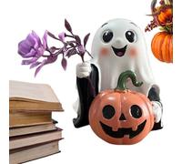 Qfdiwr Statuetta Fantasma, Scultura Fantasma con, Piccola Figura in Resina per Halloween per Camera da Letto Scrivania Libreria Casa