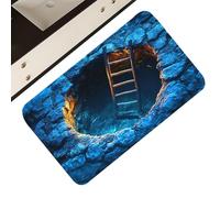 Qfdiwr Tappeto 3D Con Effetto Ottico,Zerbino Antiscivolo con Effetto Voragine | Tappeto 3D | Per Cucina Bagno Ingresso Portico Decorazioni Halloween