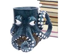 Qfdiwr Tazza Octopus per caffè, tazza di polpo fatta a mano, design scultoreo per amanti del tè alle perle, idea regalo di viaggio, compleanno, Natale e celebrazioni