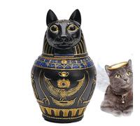 Qfdiwr Urne funerarie canine - Scultura in resina Oggetto da collezione, Urna in stile egiziano per ceneri di cani e gatti - per la casa il gatto la tavola memoriale perdita simpatia cade lutto