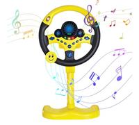 Qfdiwr Volante Simulato Per Bambini ABS Controller Di Guida Simulato,sviluppare Capacità Motorie E Sensi, Funzioni Sonore E Luminose ,Finto Volante Con Luce, Musica E Suono