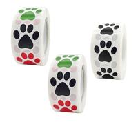 QFEHTHSK 3 Rotoli di Adesivi per Zampe di Cane, Adesivi Colorati per Impronte di Zampe, Etichette Adesive Autoadesive, Adesivi per Giocattoli per Bambini, Adesivi Decorativi per Buste