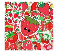 QFEHTHSK Confezione da 100 Adesivi Fragola, Simpatici Adesivi Graffiti, Adesivi Creativi con Frutta, Adesivi Impermeabili, Possono Decorare Valigie, Quaderni, Bottiglie d'Acqua, ECC.