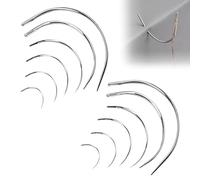 QFEHTHSK Confezione da 12 Aghi Curvi, Aghi da Cucito Curvi, Accessori per Cucito Fai da Te, Strumenti da Cucito, Aghi Curvi, Aghi Curvi di Tipo C