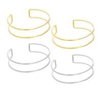 QFEHTHSK Confezione da 2 Anelli da Braccio Aperti, Anelli da Braccio Aperti A Doppio Strato, Bracciali da Donna Semplici, Bracciali A Polsino, Braccialetti Aperti Regolabili