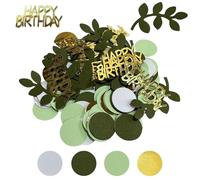 QFEHTHSK Confezione da 200 Coriandoli Buon Compleanno, Coriandoli Glitter, Coriandoli Decorazione Tavola, Coriandoli Foglia Verde, Adatti per Feste di Compleanno, Feste A Tema