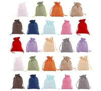 QFEHTHSK Confezione da 24 Sacchetti in Tessuto con Coulisse, Mini Sacchetti Portaoggetti, Sacchetti per Gioielli, Sacchetti per Confezioni Regalo, Sacchetti Multifunzionali